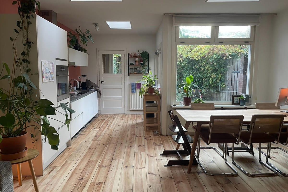 Pine parquet floor