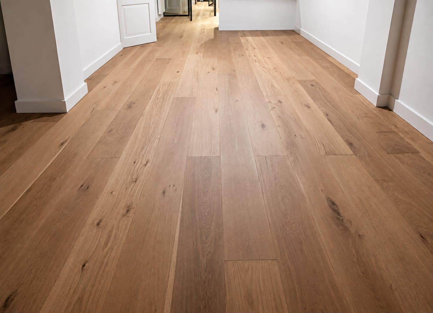 Warme eiken plankenvloer met olie-afwerking